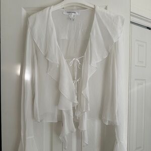 Overthesea Ruffle White Blouse